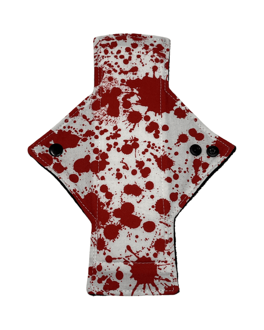 White Blood Spatter Cotton Single Light Flow Day Pad - Tree Hugger Cloth Pads
