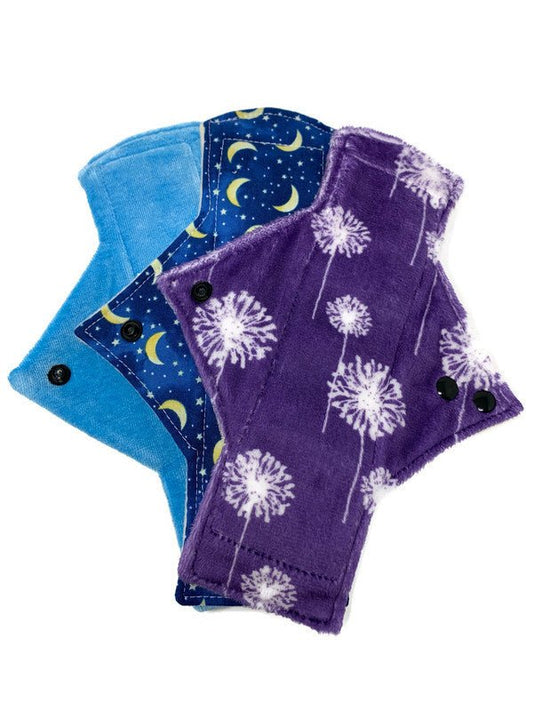 3 Fabric Sampler - Surprise Print Heavy Flow Pad Set - Tree Hugger Cloth Pads