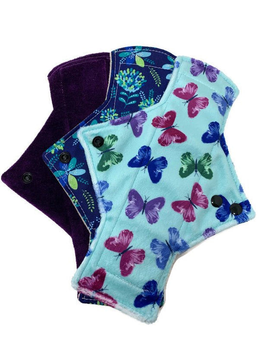 3 Fabric Sampler - Surprise Print Light Flow Pad Set - Tree Hugger Cloth Pads