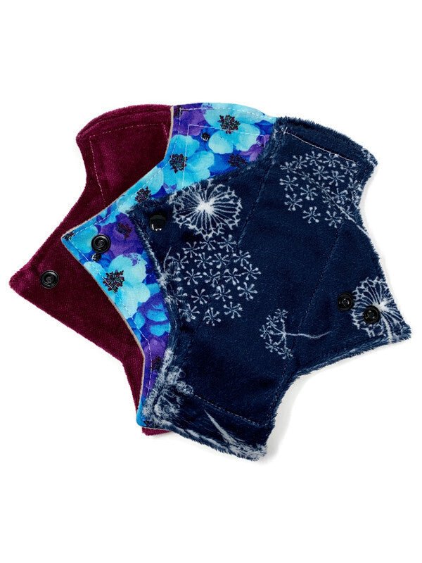 3 Fabric Sampler - Surprise Print Pantyliner Set - Tree Hugger Cloth Pads