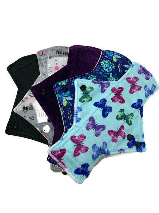 5 Fabric Sampler - Surprise Print Light Flow Pad Set - Tree Hugger Cloth Pads