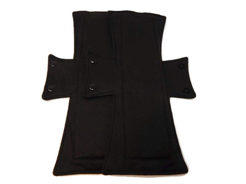 Athletic Wicking Black Night/Postpartum Pad Set (2) - Tree Hugger Cloth Pads