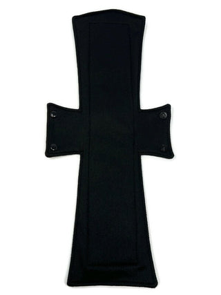 Black Athletic Single Super Night/Postpartum Pad 16.5" - Tree Hugger Cloth Pads