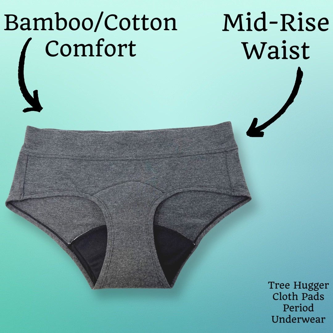 Black organic cotton period underwear (light-medium flow) – Fri Period