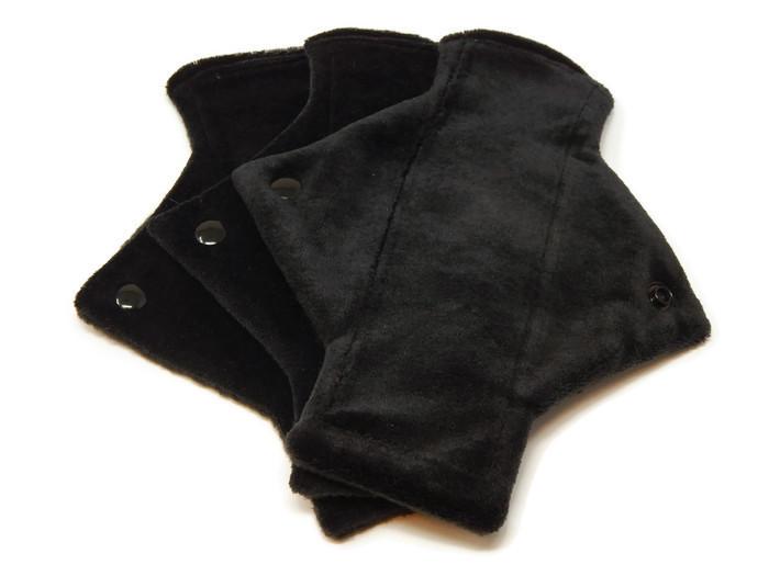 Solid Jet Black Bamboo Pantyliners x3 - Tree Hugger Cloth Pads
