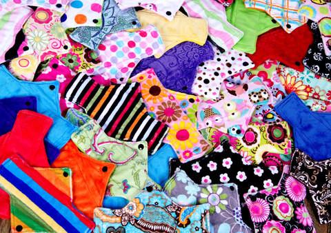 Value Surprise Print! Minky Heavy Flow Starter Set Package (6 heavy & 2 night) - Tree Hugger Cloth Pads